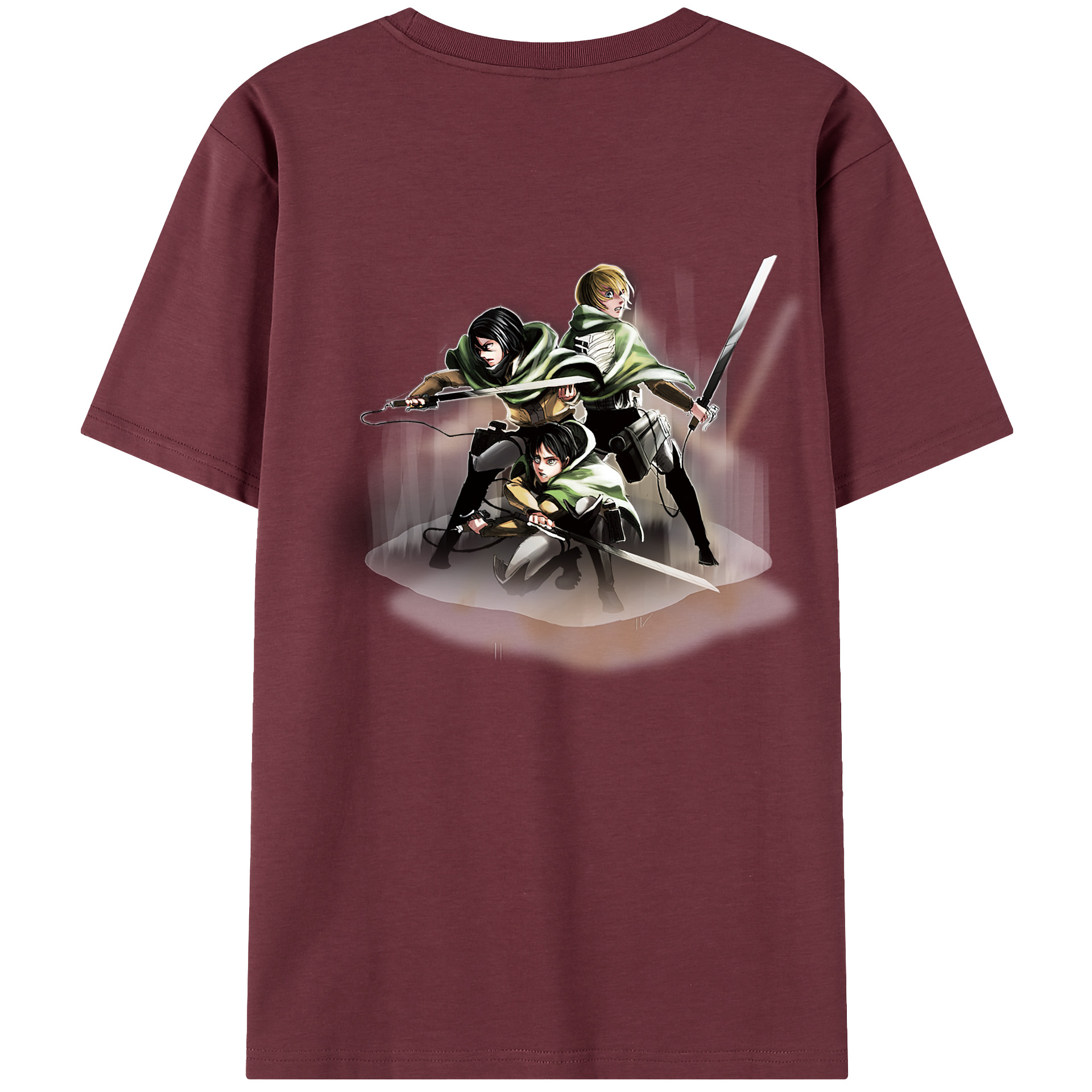 （画像用） 進撃の巨人 Attack on Titan 綿100％半袖Tシャツ（背面プリント）